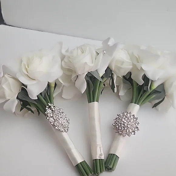 Wedding Beautiful Bride Bridal bouqet Real Touch Forever Flowers Bridesmaid 1pc - Picture 9 of 14